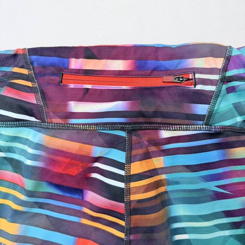 Athleta Laser Beam Sonar Capri leggings featuring a multicolor stripe pattern - Picture 6 of 9